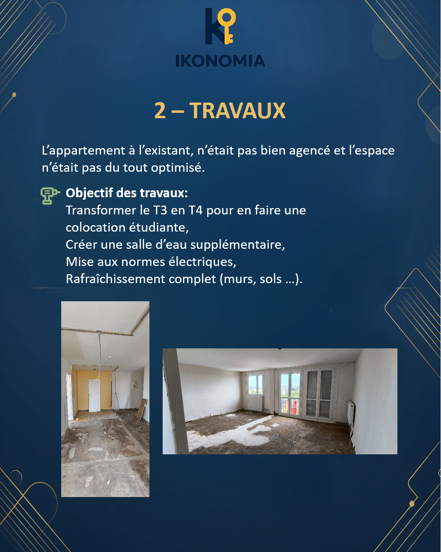 Travaux de rénovation — transformation T3 en T4 colocation au Havre